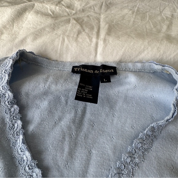 Lace Coquette Light Blue Women's Cardigan - Picture 3 of 8